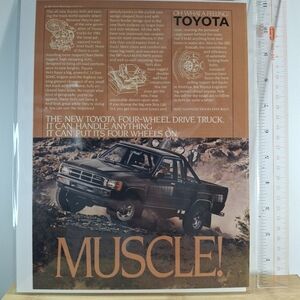 Muscle! Vintage Toyota Truck Wall Art - Brown and Black